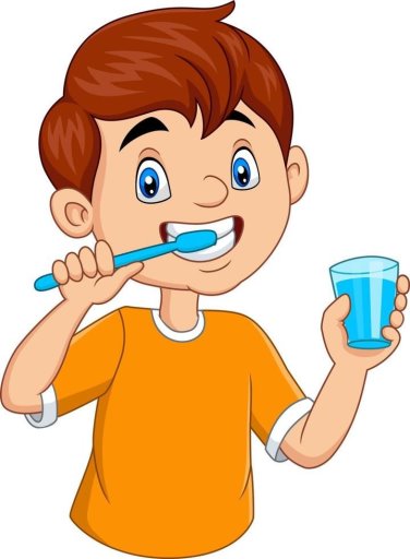 Download Cute little boy brushing teeth for free